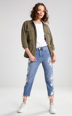 Джинсы с вышивкой Topshop