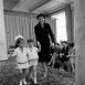 Вера Аралова демонстрирует детские модели ОДМО перед участниками Национальной промышленной выставки США, Москва, 1959 г